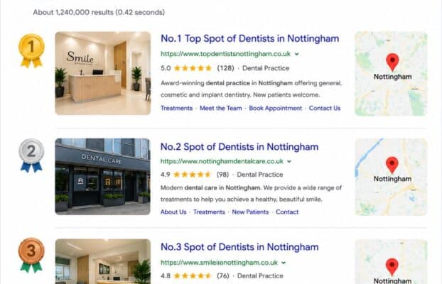 Ranking for the most competitive dental keywords in Nottingham