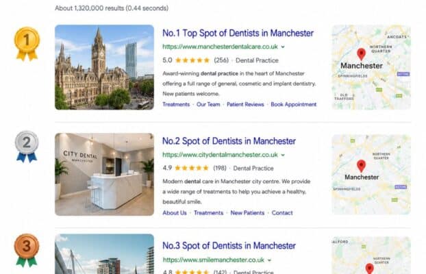 Ranking for the most competitive dental keywords in Manchester