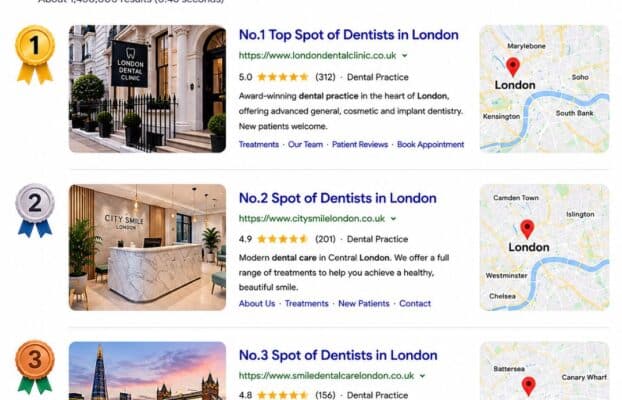 Ranking for the most competitive dental keywords in London