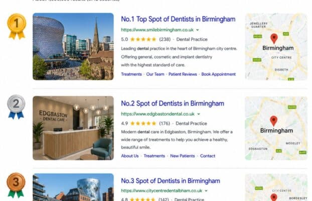 Ranking for the most competitive dental keywords in Birmingham